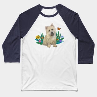 A Cairn Terrier Watches a Butterfly Baseball T-Shirt